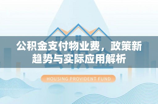 山南公积金支付物业费，政策新趋势与实际应用解析