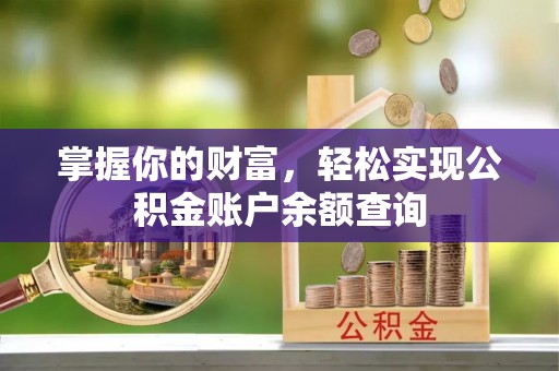 山南掌握你的财富，轻松实现公积金账户余额查询