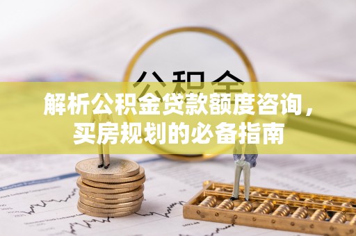 山南解析公积金贷款额度咨询，买房规划的必备指南