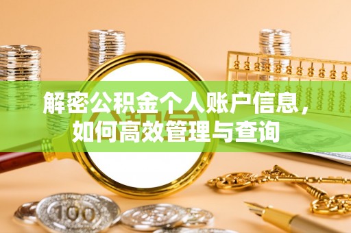 山南解密公积金个人账户信息，如何高效管理与查询