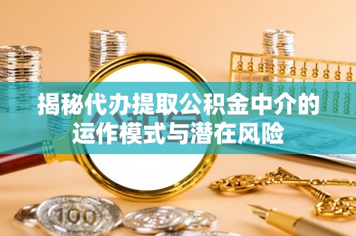 山南揭秘代办提取公积金中介的运作模式与潜在风险